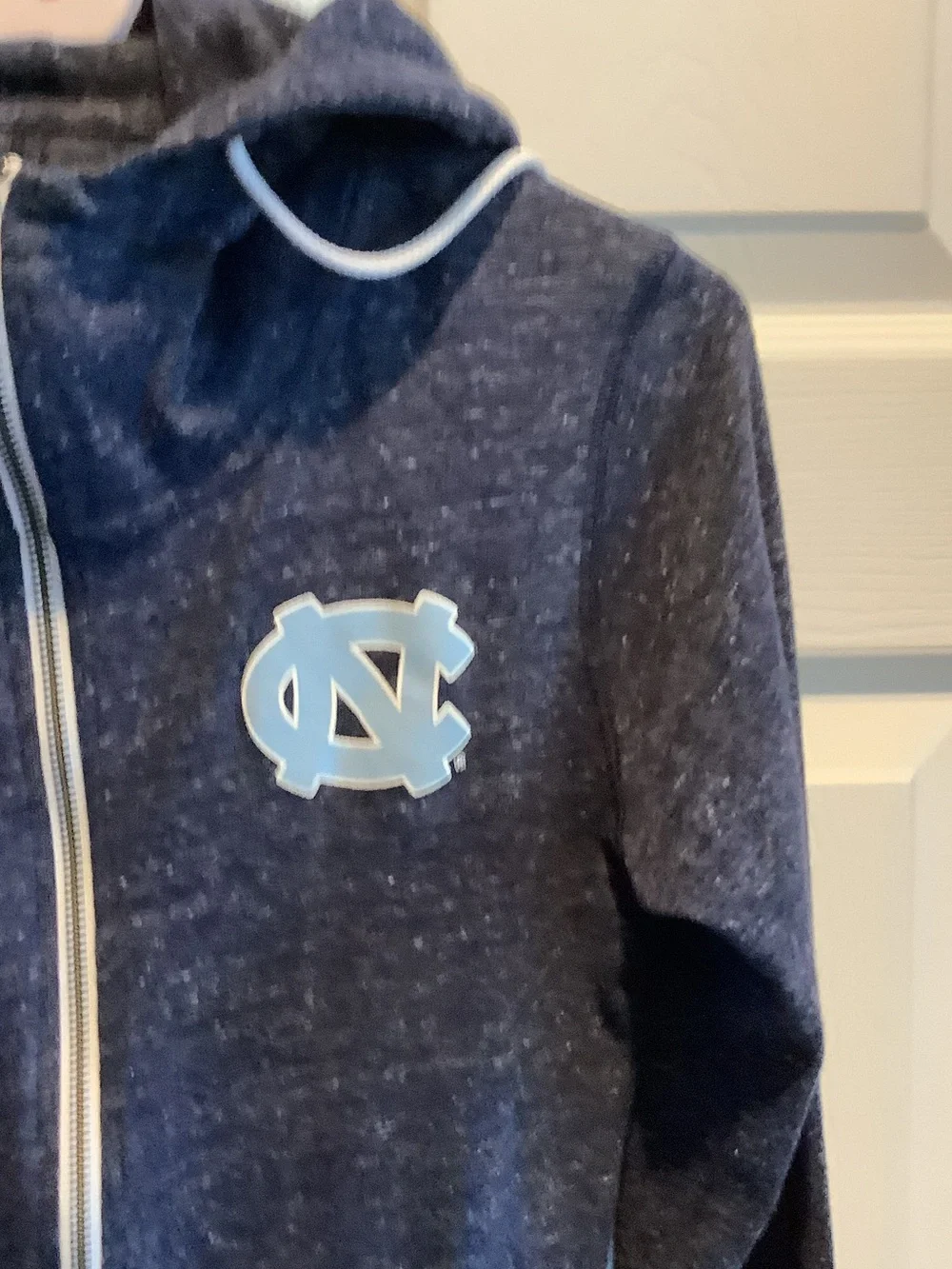 Nike Navy UNC Tar Heels Heather Full-Zip Hoodie with Carolina Logo
